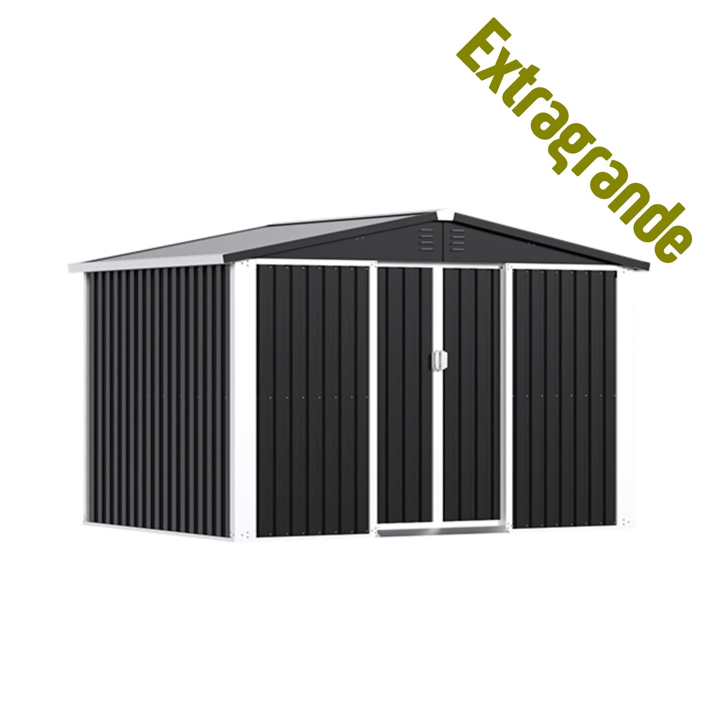 BODEGA DE JARDIN DE DOS TECHOS - GRIS - ALT1810 / ANCH2950 / PROF2960 - Your Garden
